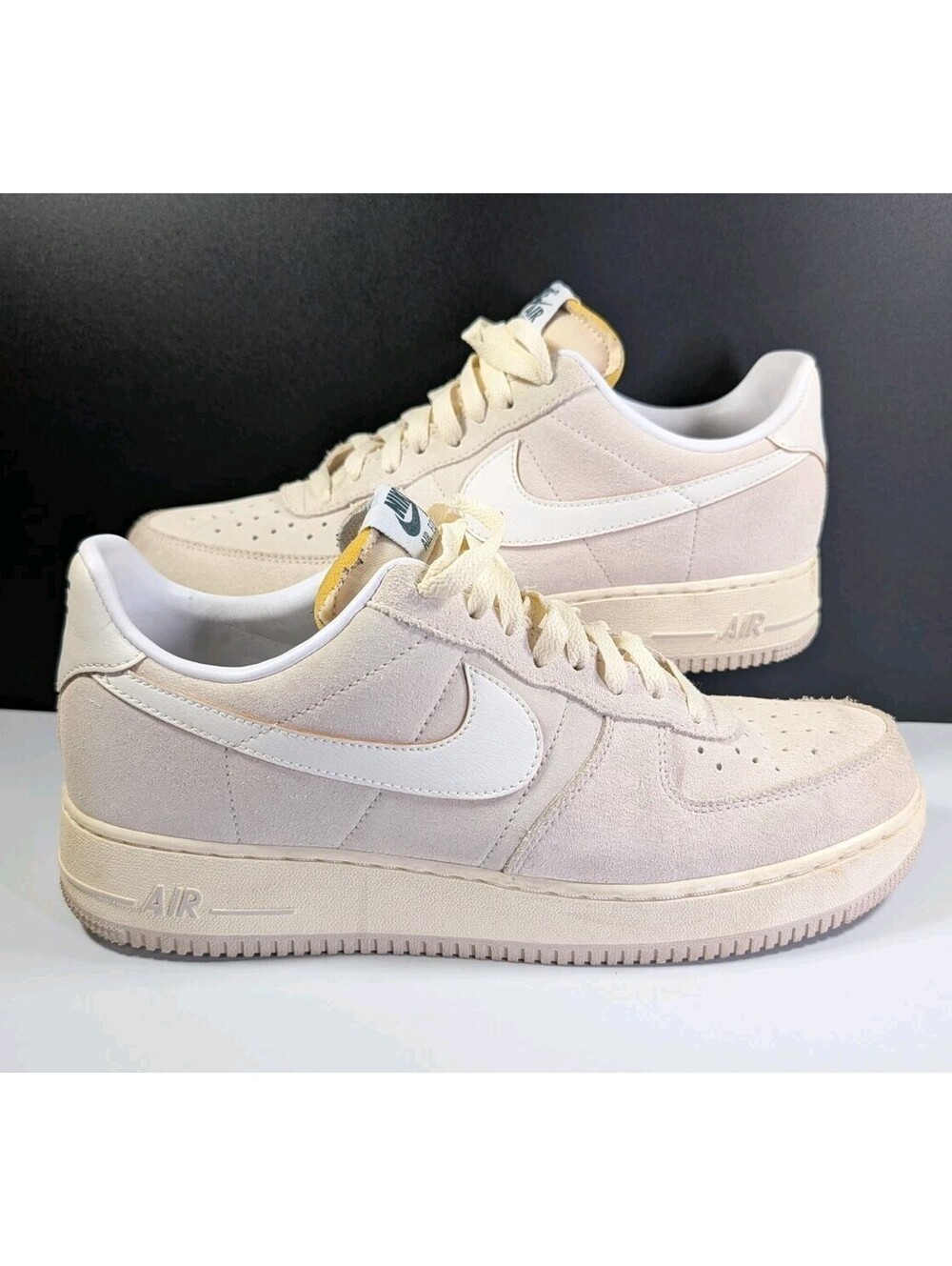 Nike Mens 10.5 Ivory Air Force 1 Low Athletic Dept Suede Sneakers AF1 FQ8077 104